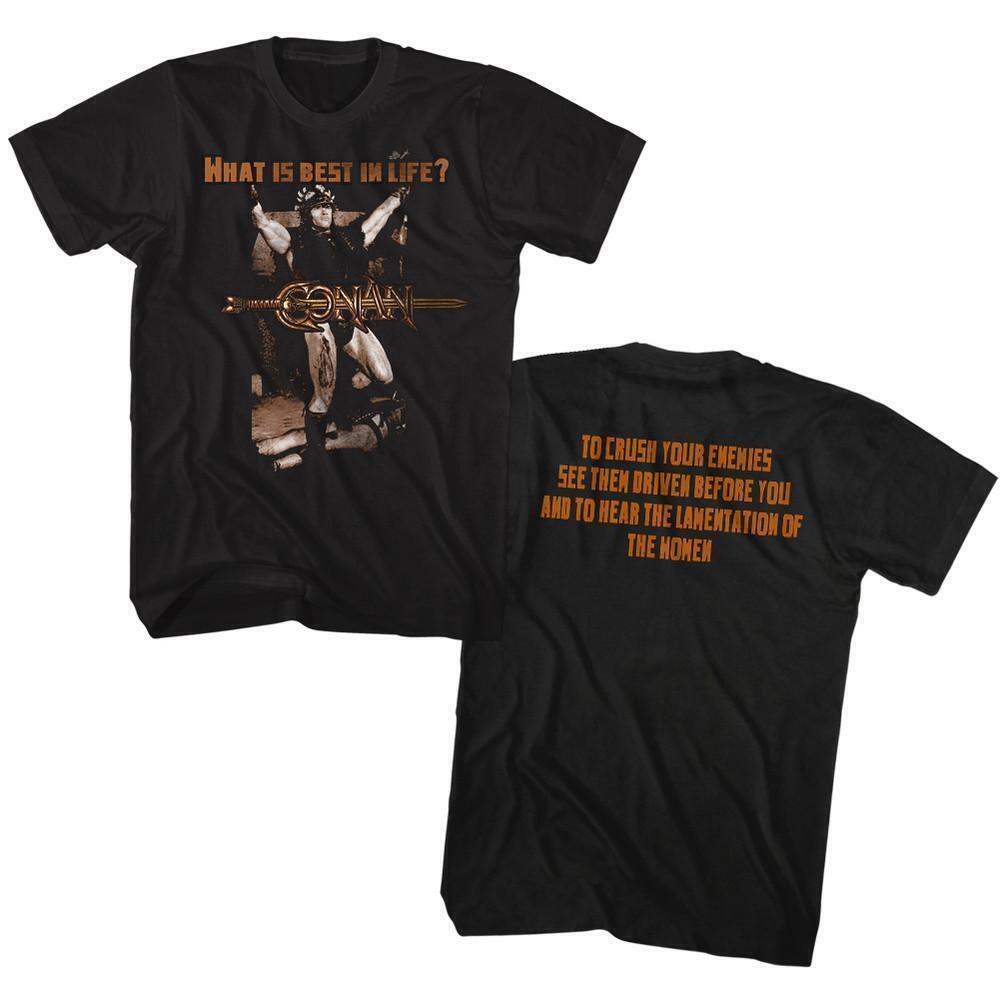 Conan The Barbarian Best Life Black Adult T Shirt 2 Sided